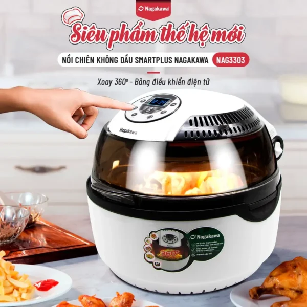 Nồi chiên không dầu Nagakawa NAG3303 9 lít