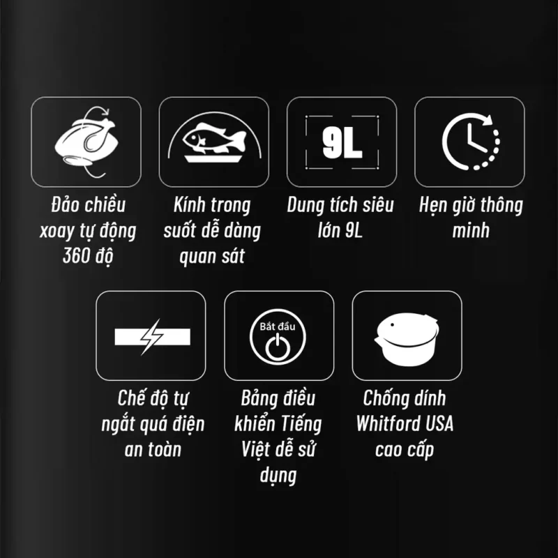 Nồi chiên không dầu Nagakawa NAG3303 9 lít Nồi chiên không dầu Nagakawa NAG3303 9 lít