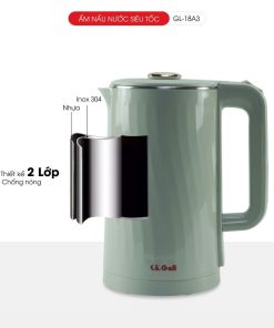 Ấm siêu tốc Gali GL-18A3 2 lớp cách nhiệt Inox 304 bảo hành 24 tháng