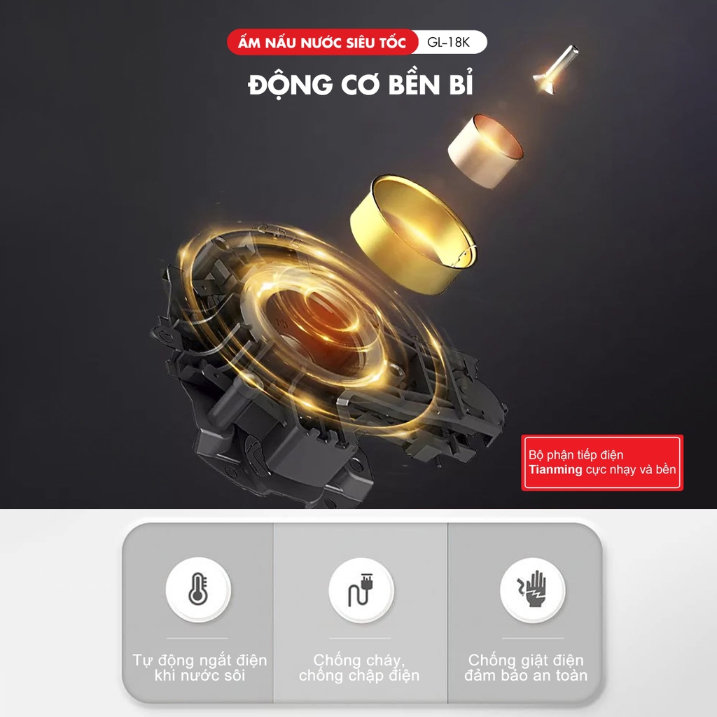 Ấm siêu tốc Gali GL-18K 2 lít