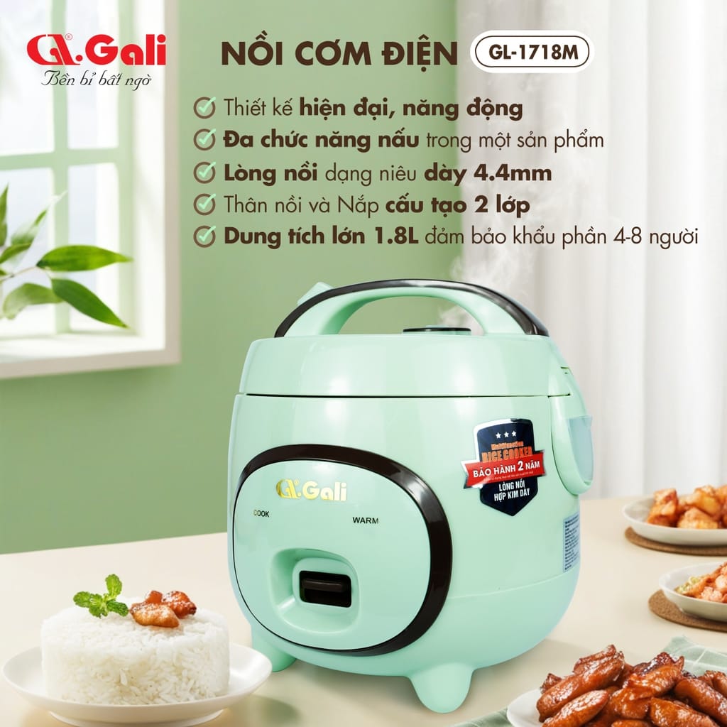 6-noi-com-dien-gl-1718m-gioi-thieu-tong-quat Nồi cơm điện Gali GL-1718M 1.8 lít 700W