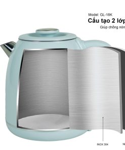 Sản phẩm cao cấp với thiết kế 2 lớp giúp giữ nhiệt và chống nóng, chống giật khi sử dụng