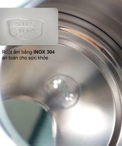 Thân ấm và nắp ấm làm bằng Inox 304 chất lượng cao, không gỉ sét