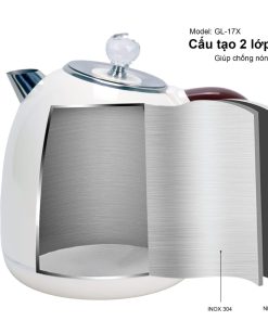 Sản phẩm cao cấp với thiết kế 2 lớp giúp giữ nhiệt và chống nóng, chống giật khi sử dụng