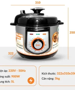 Nồi áp suất CM6150 5 lít Nồi áp suất điện 5L COMET - CM6150