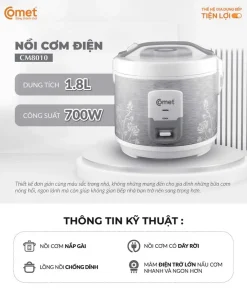 Nồi cơm điện nắp gài COMET CM8010 1.8L