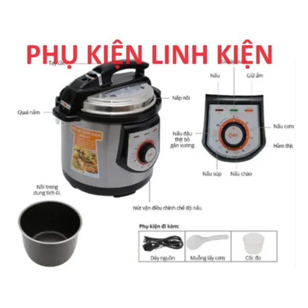 Phụ kiện nồi áp suất Comet CM6150 van xả chính gioăng ron nắp van phao