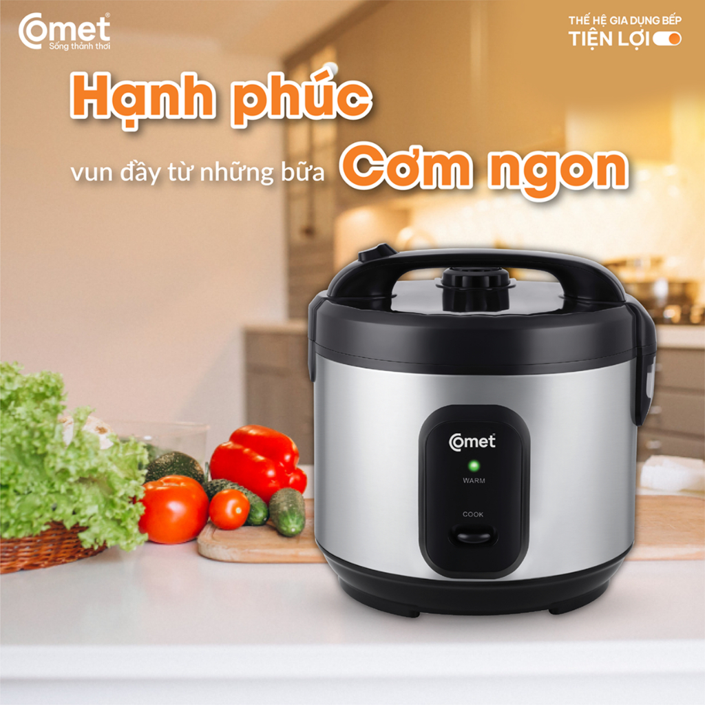 Nồi cơm điện nắp gài lòng niêu 1,8L COMET - CM8068