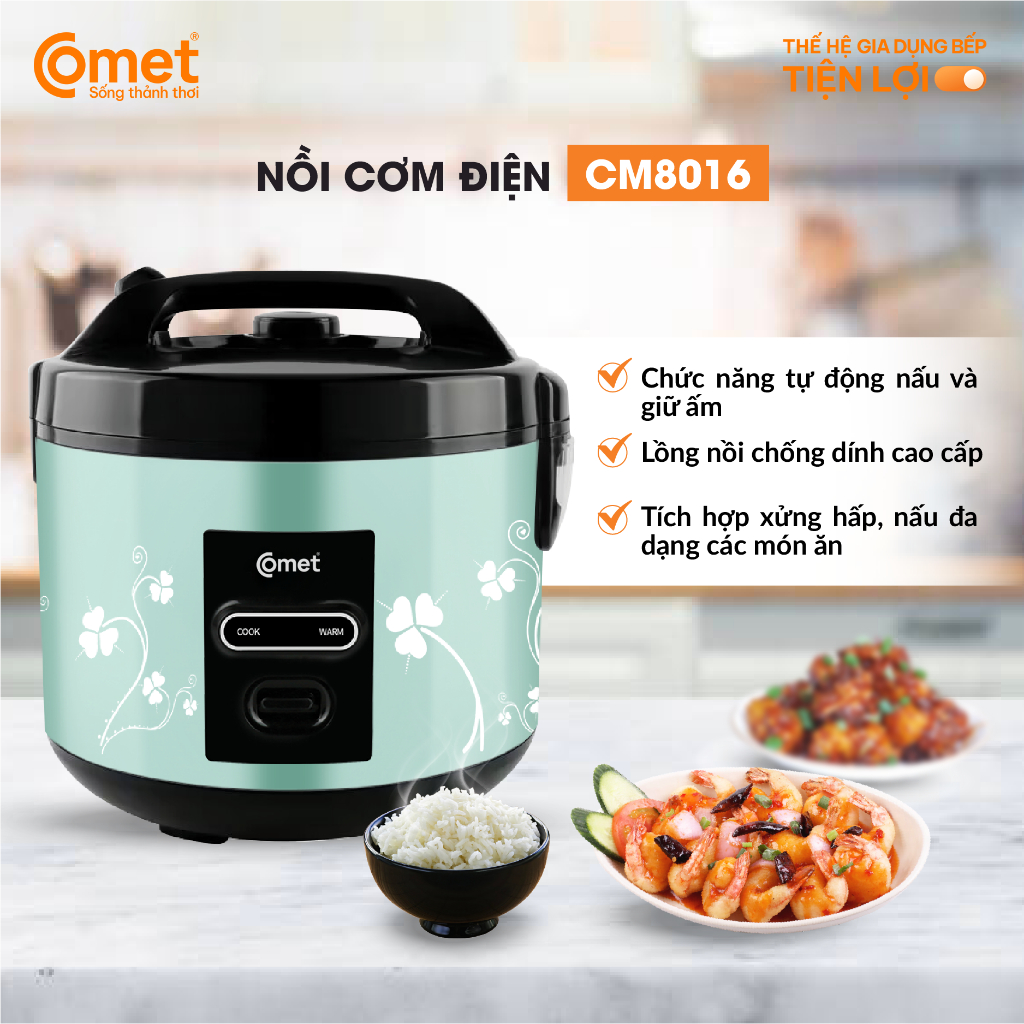 Nồi cơm điện nắp cài 1,8L COMET - CM8016