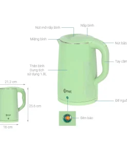 Bình đun siêu tốc COMET CM8218 1.8 lít