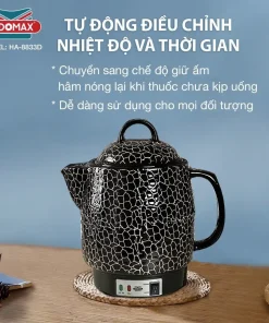 Ấm Sắc Thuốc LADOMAX HA- 8833D 3,3L Có Chuông Báo Mâm Nhiệt Inox Giữ Ấm 2 Chế Độ Nấu