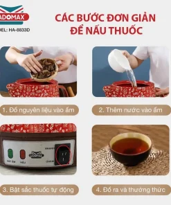 Ấm Sắc Thuốc LADOMAX HA- 8833D 3,3L Có Chuông Báo Mâm Nhiệt Inox Giữ Ấm 2 Chế Độ Nấu
