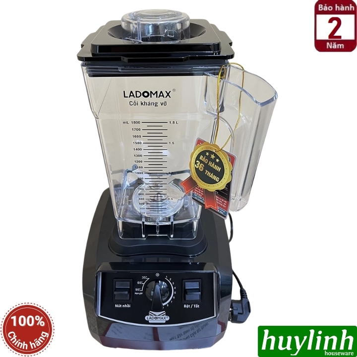 Máy xay sinh tố công nghiệp Ladomax HA-9116 - 2680W - dung tích 1.8 lít - Có hẹn giờ 35s - 60s - 90s
