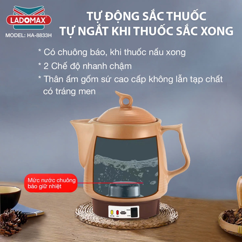 Ấm Sắc Thuốc LADOMAX HA-8833H 3.3 Lít