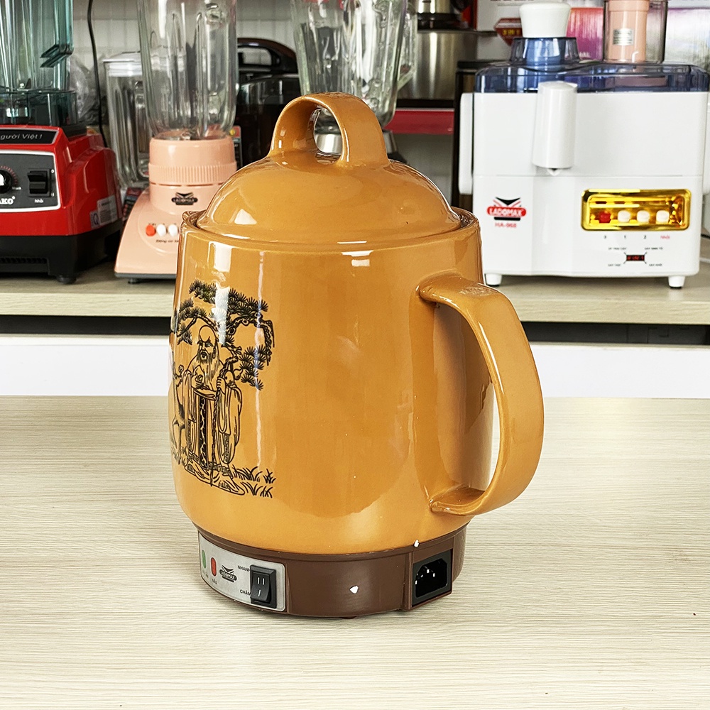Siêu thuốc 3.3L Ladomax HA-8833 thân gốm sứ tráng men tự động ngắt khi sắc thuốc còn 1 chén