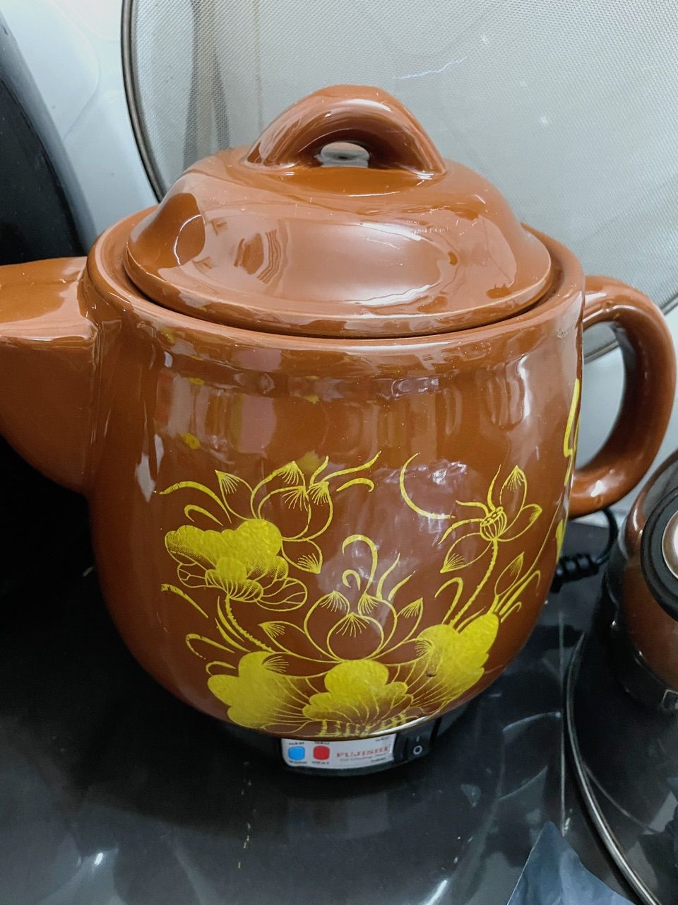 Ấm sắc thuốc điện CÓ CHUÔNG BÁO HIỆU GỐM SỨ BÁT TRÀNG Fujishi 2.8L HK-33BX-BV Siêu thuốc điện nấu tự động ngắt