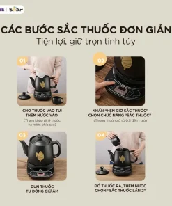 Ấm sắc thuốc Bear HTM-4H40X 4 Lít chỉ với một nút bấm bạn sẽ có ấm thuốc an toàn hiệu quả Ấm sắc thuốc Bear HTM-4H40X 4 Lít chỉ với một nút bấm bạn sẽ có ấm thuốc an toàn hiệu quả