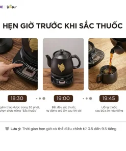 Ấm sắc thuốc Bear HTM-4H40X 4 Lít chỉ với một nút bấm bạn sẽ có ấm thuốc an toàn hiệu quả Ấm sắc thuốc Bear HTM-4H40X 4 Lít chỉ với một nút bấm bạn sẽ có ấm thuốc an toàn hiệu quả