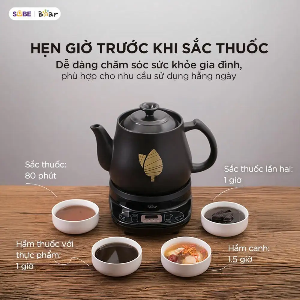 Ấm sắc thuốc Bear HTM-4H40X 4 Lít chỉ với một nút bấm bạn sẽ có ấm thuốc an toàn hiệu quả Ấm sắc thuốc Bear HTM-4H40X 4 Lít chỉ với một nút bấm bạn sẽ có ấm thuốc an toàn hiệu quả - Ảnh 5
