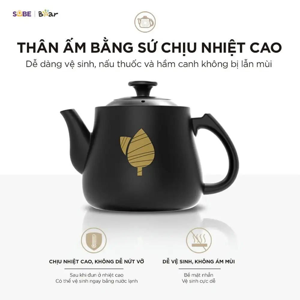 Ấm sắc thuốc Bear HTM-4H40X 4 Lít chỉ với một nút bấm bạn sẽ có ấm thuốc an toàn hiệu quả Ấm sắc thuốc Bear HTM-4H40X 4 Lít chỉ với một nút bấm bạn sẽ có ấm thuốc an toàn hiệu quả - Ảnh 10