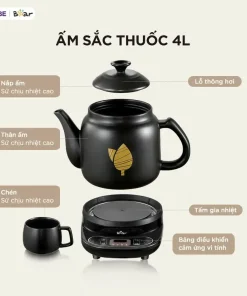 Ấm sắc thuốc Bear HTM-4H40X 4 Lít chỉ với một nút bấm bạn sẽ có ấm thuốc an toàn hiệu quả Ấm sắc thuốc Bear HTM-4H40X 4 Lít chỉ với một nút bấm bạn sẽ có ấm thuốc an toàn hiệu quả