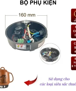 Bộ Sinh Nhiệt Gù Siêu Sắc Thuốc Gang Đúc Phủ Men Điện Trở 450W Thay Thế Chuẩn Bộ Sinh Nhiệt Gù Siêu Sắc Thuốc Gang Đúc Phủ Men Điện Trở 450W Thay Thế Chuẩn