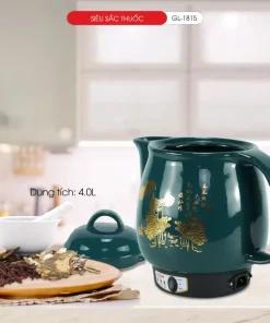 Alternative view of Ấm sắc thuốc gốm Gali GL-1815 4 lít – 450W, giữ nhiệt 70°C, bền bỉ, dễ sử dụng , tiết kiệm thời gian