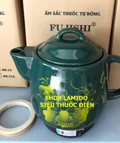 Siêu sắc thuốc điện GỐM SỨ BÁT TRÀNG Fujishi 3.2 lít HK-33B XANH LỤC Ấm thuốc điện nấu tự động ngắt