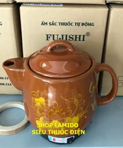 Ấm sắc thuốc điện CÓ CHUÔNG BÁO HIỆU GỐM SỨ BÁT TRÀNG Fujishi 3.2 lít HK-33B-NA Siêu thuốc điện nấu tự động ngắt