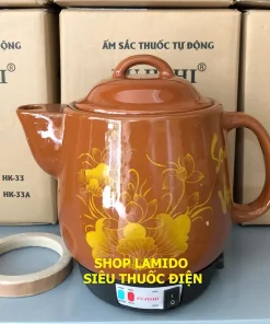 Alternative view of Ấm sắc thuốc điện CÓ CHUÔNG BÁO HIỆU GỐM SỨ BÁT TRÀNG Fujishi 3.2 lít HK-33B-NA Siêu thuốc điện nấu tự động ngắt
