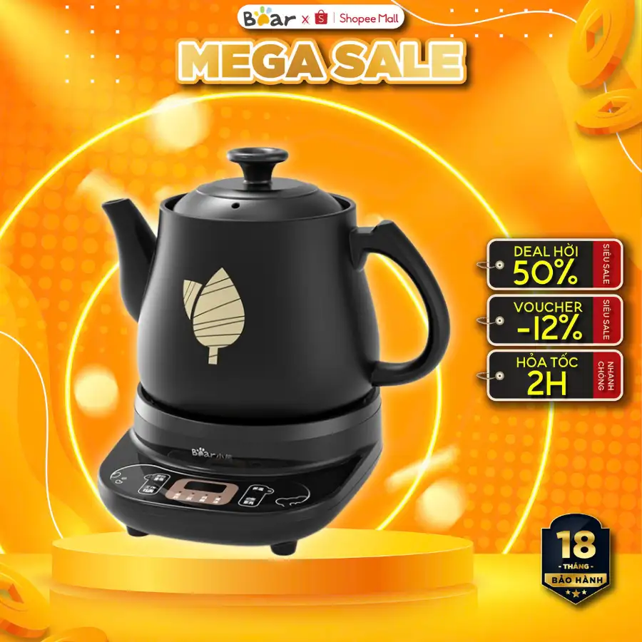 Ấm sắc thuốc 3L đa năng Bear JYH-C30A1 Công suất 500W Giữ Ấm Hẹn Giờ Làm Bằng Gốm Sứ Ấm sắc thuốc 3L đa năng Bear JYH-C30A1
