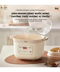 Alternative view of Nồi Nấu Cháo Chậm Bear 1.6L SB-NNC16 Nồi Bear đa năng Nồi nấu chậm Hấp Cách