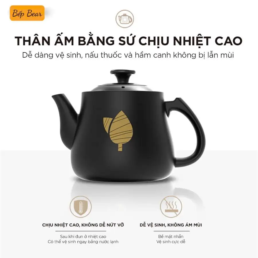 Ấm Sắc Thuốc Bằng Điện BEAR 4.0L Ấm Sắc Thuốc Bắc Gốm Sứ Chịu Nhiệt Bình Đun Nước Pha Trà Ấm Sắc Thuốc Điện HTM-4H40X Ấm Sắc Thuốc Bằng Điện BEAR 4.0L Ấm Sắc Thuốc Bắc Gốm Sứ Chịu Nhiệt Bình Đun Nước Pha Trà Ấm Sắc Thuốc Điện HTM-4H40X - Ảnh 5