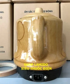 Ấm sắc thuốc điện CÓ CHUÔNG BÁO HIỆU GỐM SỨ BÁT TRÀNG Fujishi 2.8L HK-33BX-BV Siêu thuốc điện nấu tự động ngắt