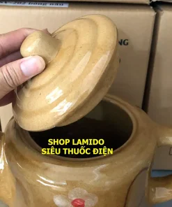 Ấm sắc thuốc điện CÓ CHUÔNG BÁO HIỆU GỐM SỨ BÁT TRÀNG Fujishi 2.8L HK-33BX-BV Siêu thuốc điện nấu tự động ngắt
