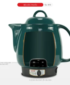 Ấm sắc thuốc gốm Gali GL-1815 4 lít – 450W, giữ nhiệt 70°C, bền bỉ, dễ sử dụng , tiết kiệm thời gian