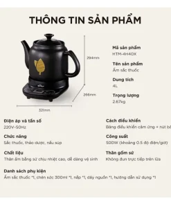 Ấm Sắc Thuốc Bằng Điện BEAR 4.0L Ấm Sắc Thuốc Bắc Gốm Sứ Chịu Nhiệt Bình Đun Nước Pha Trà Ấm Sắc Thuốc Điện HTM-4H40X Ấm Sắc Thuốc Bằng Điện BEAR 4.0L Ấm Sắc Thuốc Bắc Gốm Sứ Chịu Nhiệt Bình Đun Nước Pha Trà Ấm Sắc Thuốc Điện HTM-4H40X