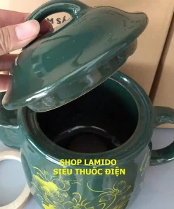 Ấm sắc thuốc điện CÓ CHUÔNG BÁO HIỆU GỐM SỨ BÁT TRÀNG Fujishi 3.2 lít HK-33B Siêu thuốc điện nấu tự động ngắt