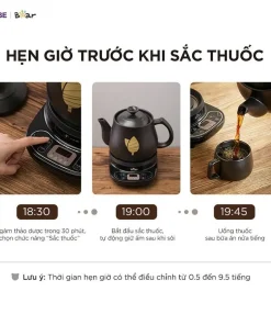 Ấm Sắc Thuốc Bắc HTM-4H40X 4 lít Bear Siêu Sắc Thuốc Ấm Sắc Thuốc Ấm Nấu Thuốc Bắc Siêu Nấu Thuốc Nam Ấm Điện Sắc Thuốc