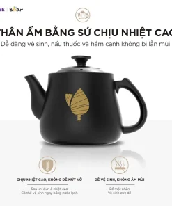 Alternative view of Ấm Sắc Thuốc Bear 4.0L Ấm Sắc Thuốc Bằng Điện Gốm Sứ Chịu Nhiệt Bình Đun Nước Pha Trà Ấm Sắc Thuốc Điện HTM-4H40X