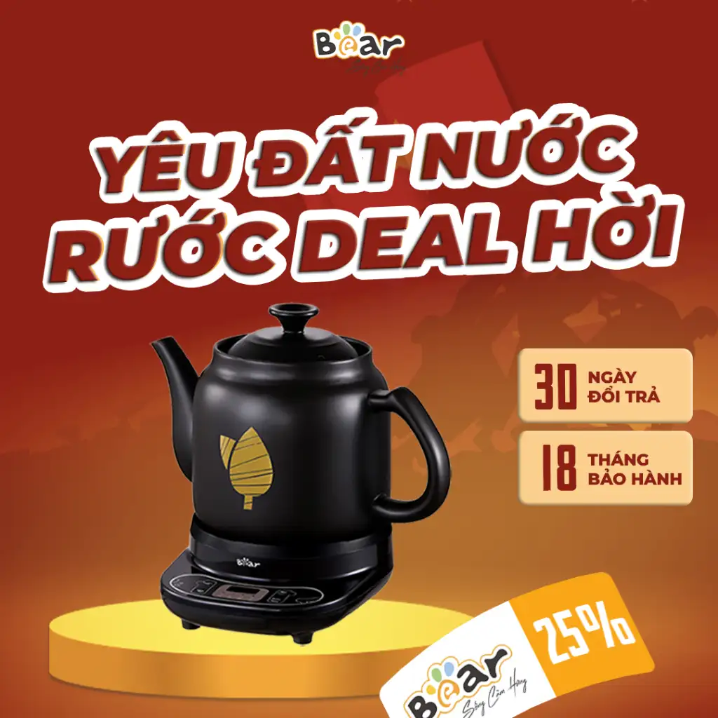 Ấm sắc thuốc Bear 4L HTM-4H40X bảo hành 18 tháng Ấm sắc thuốc Bear 4L HTM-4H40X