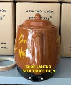 Ấm sắc thuốc điện CÓ CHUÔNG BÁO HIỆU GỐM SỨ BÁT TRÀNG Fujishi 3.2 lít HK-33B-NA Siêu thuốc điện nấu tự động ngắt