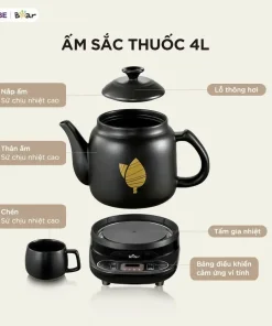 Ấm Sắc Thuốc Bắc HTM-4H40X 4 lít Bear Siêu Sắc Thuốc Ấm Sắc Thuốc Ấm Nấu Thuốc Bắc Siêu Nấu Thuốc Nam Ấm Điện Sắc Thuốc