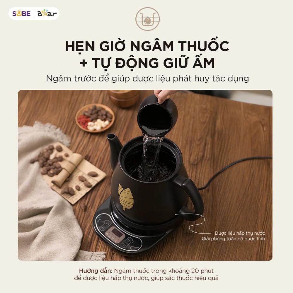 Ấm Sắc Thuốc Bắc HTM-4H40X 4 lít Bear Siêu Sắc Thuốc Ấm Sắc Thuốc Ấm Nấu Thuốc Bắc Siêu Nấu Thuốc Nam Ấm Điện Sắc Thuốc