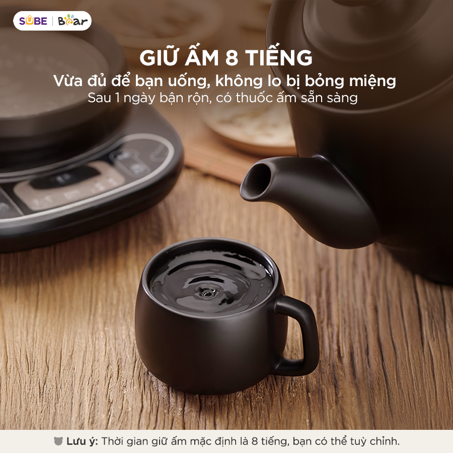 Ấm Sắc Thuốc Bear 4.0L Ấm Sắc Thuốc Bằng Điện Gốm Sứ Chịu Nhiệt Bình Đun Nước Pha Trà Ấm Sắc Thuốc Điện HTM-4H40X
