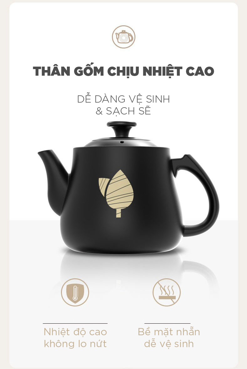 Ấm sắc thuốc 3L đa năng Bear JYH-C30A1 Công suất 500W Giữ Ấm Hẹn Giờ Làm Bằng Gốm Sứ