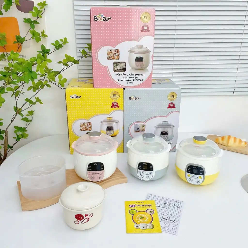 Nồi nấu chậm 0.8L Bear SUBE001 NỒI CHƯNG YẾN BEAR BẢN TIẾNG VIỆT