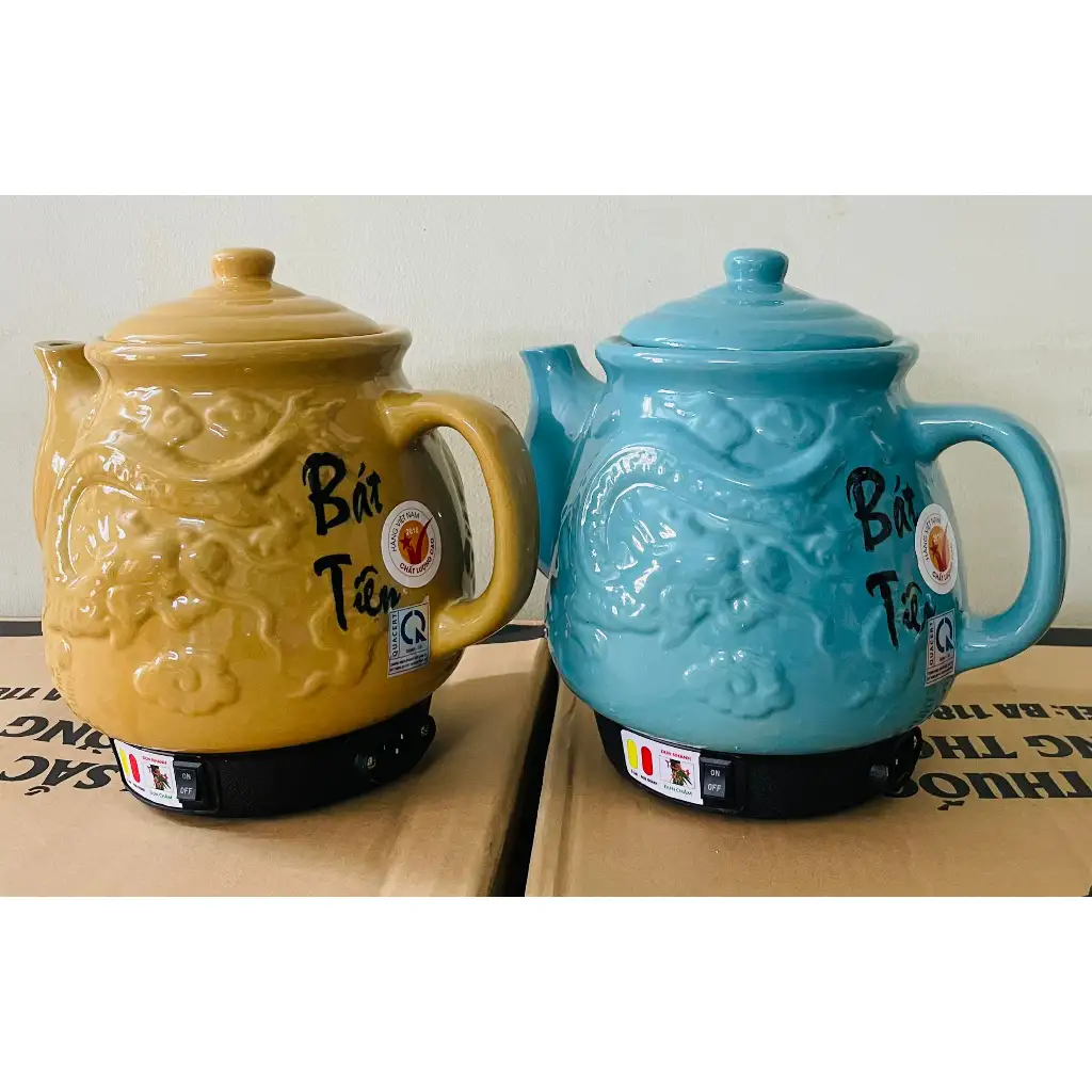 Ấm Sắc Thuốc Trường Thọ Bát Tiên Rồng Vàng 3.2 lít