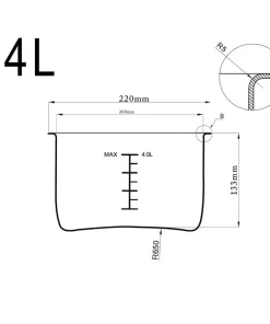 Lòng nồi áp suất Inox dung tích 4 lít, 5 lít, 6 lít cho Nồi áp suất đa năng