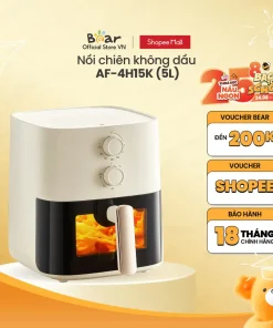 Nồi Chiên Không Dầu 5L Bear AF-4H15K - Hàng Chính Hãng BH 18 Tháng
